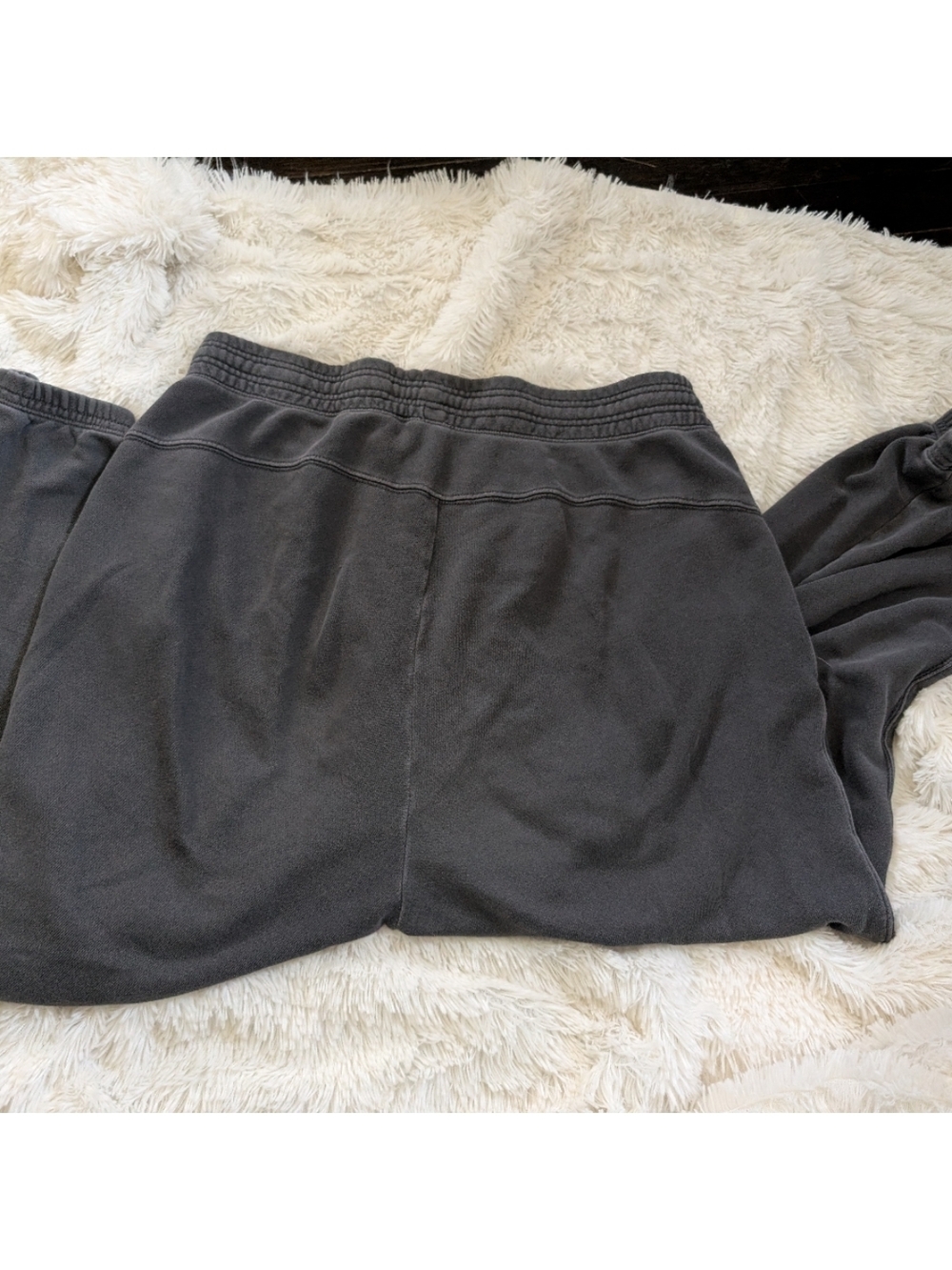 aerie Elastic Waist Charcoal Dark Gray Drawstring Baggy Joggers Size Large - Picture 2 of 10